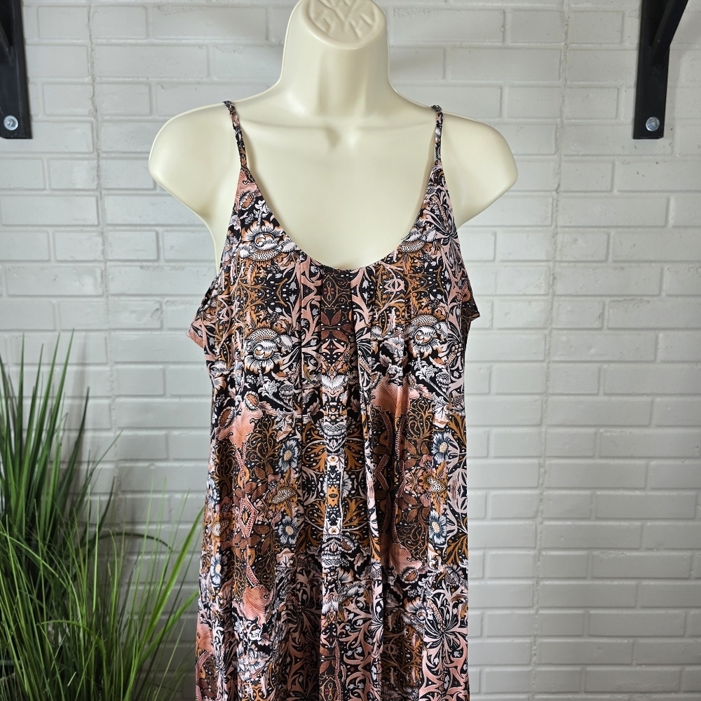 Rachel Zoe Spaghetti Strap Bohemian Floral Maxi Dress Oversized Small - Picture 7 of 8